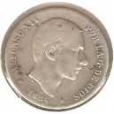 Alfonso XII 20 Ctvos de peso 1884 Filipinas plata