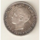 Alfonso XIII 5 Pts. 1899/18-99 EBC+