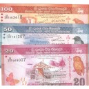 SRI LANKA Lote 3 billetes