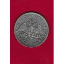 RUSIA Nicolas I 1 Rublo 1830 St. Petesburgo plata