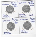 Alfonso XII 20 cts. de peso Manila plata