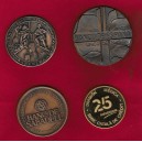 Lote 4 medallas entidades bancarias