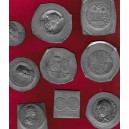 Lote 9 Pruebas medallísticas originales en plomo