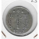FRISIA OCCIDENTAL Países Bajos 25 Stuivieres 1792 plata