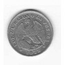 CHILE 20 Cents. 1873 plata
