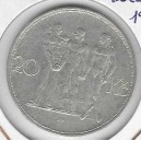 CHECOSLOVAQUIA 20 coronas 1933 plata