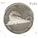 CANADA 1 d&oacute;lar 1986 plata 